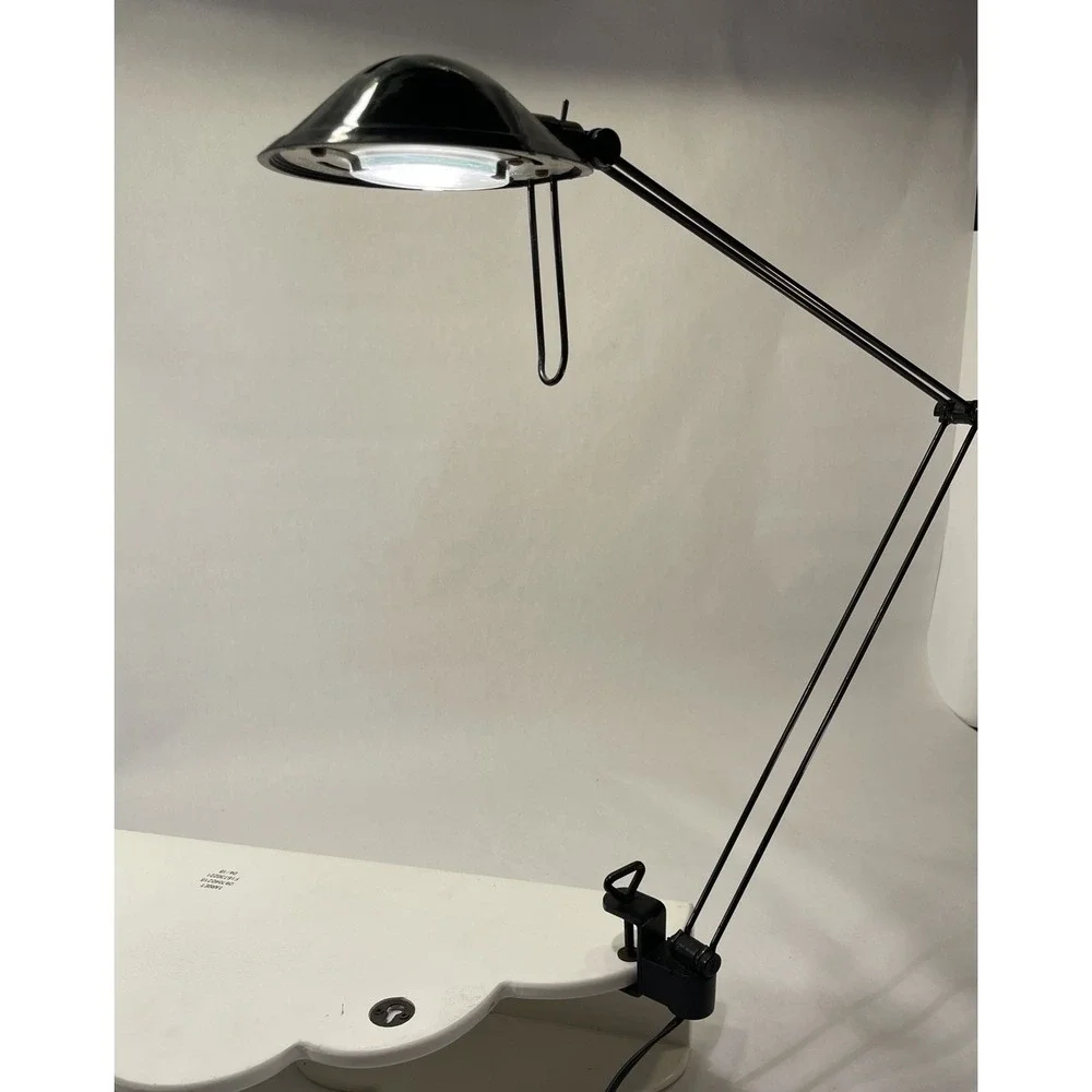 Vtg Ikea Articulating Desk Lamp With Clamp Black Halogen Working